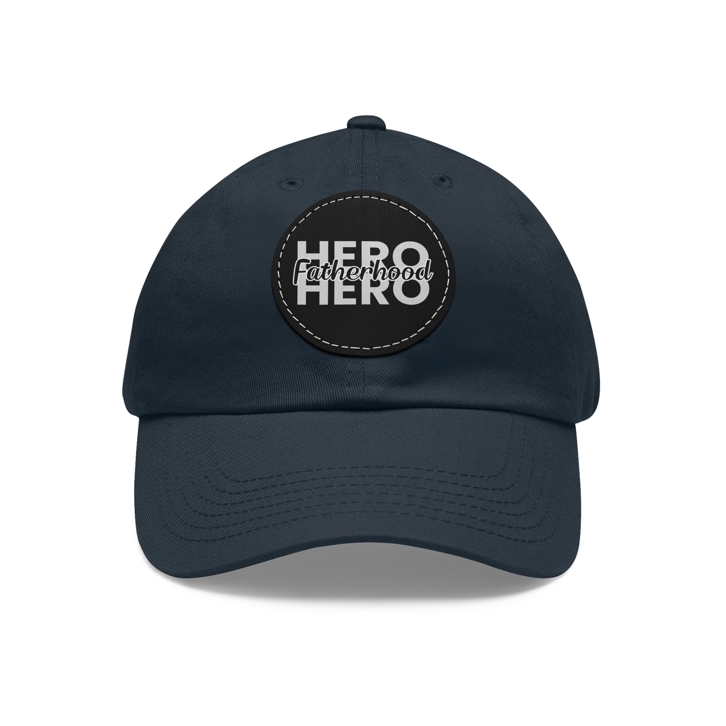 Fatherhood Hero Hat with Leather Patch (Round)