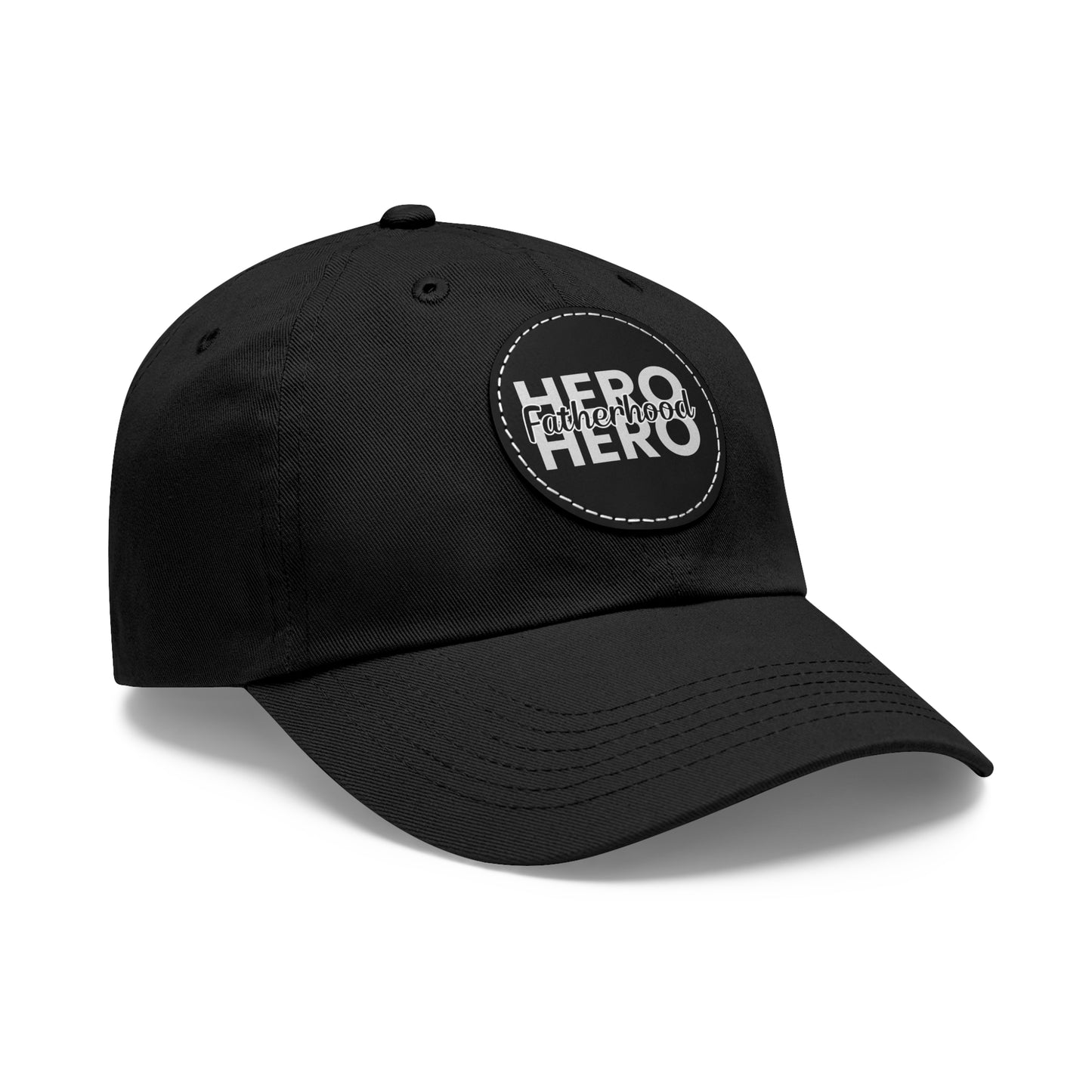 Fatherhood Hero Hat with Leather Patch (Round)