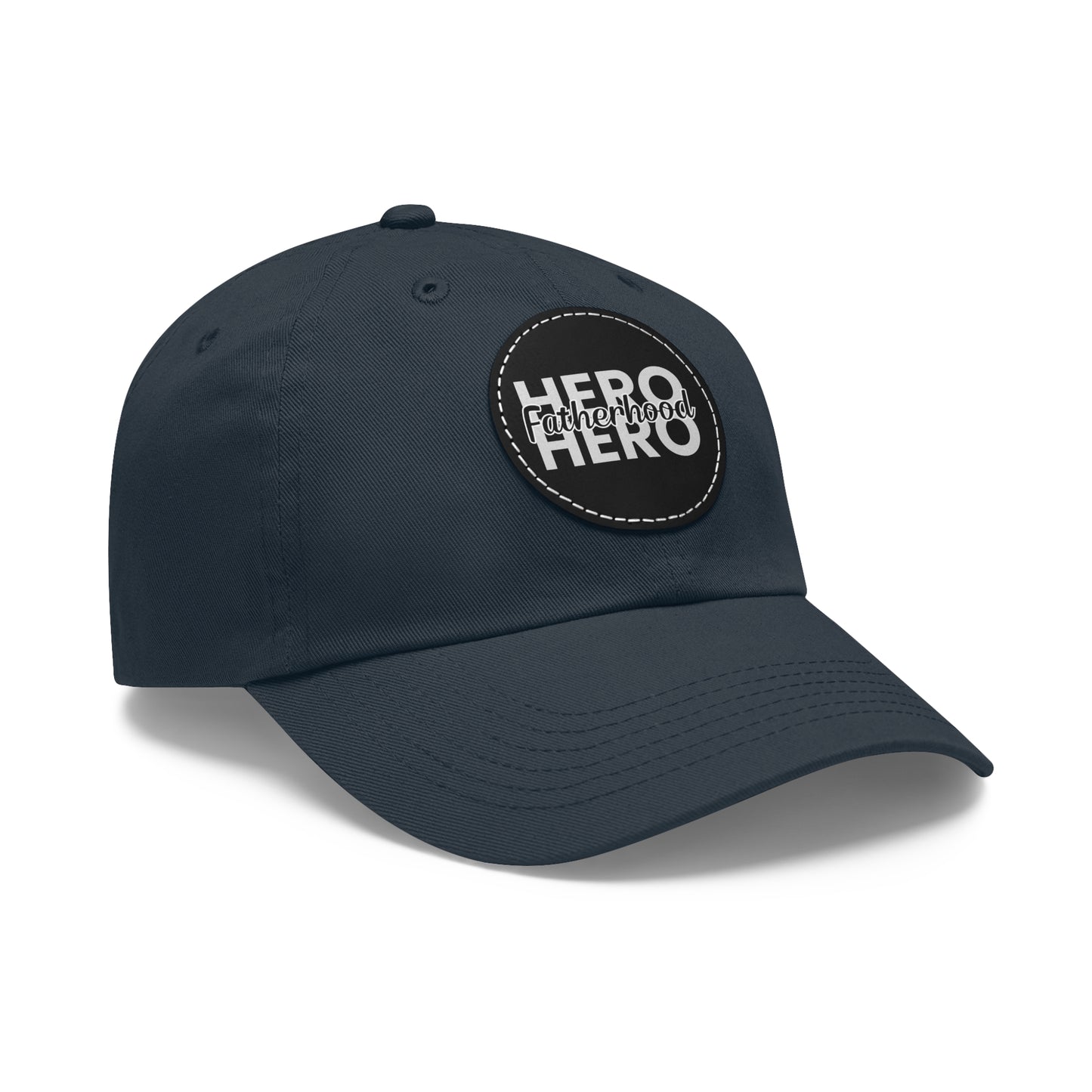 Fatherhood Hero Hat with Leather Patch (Round)