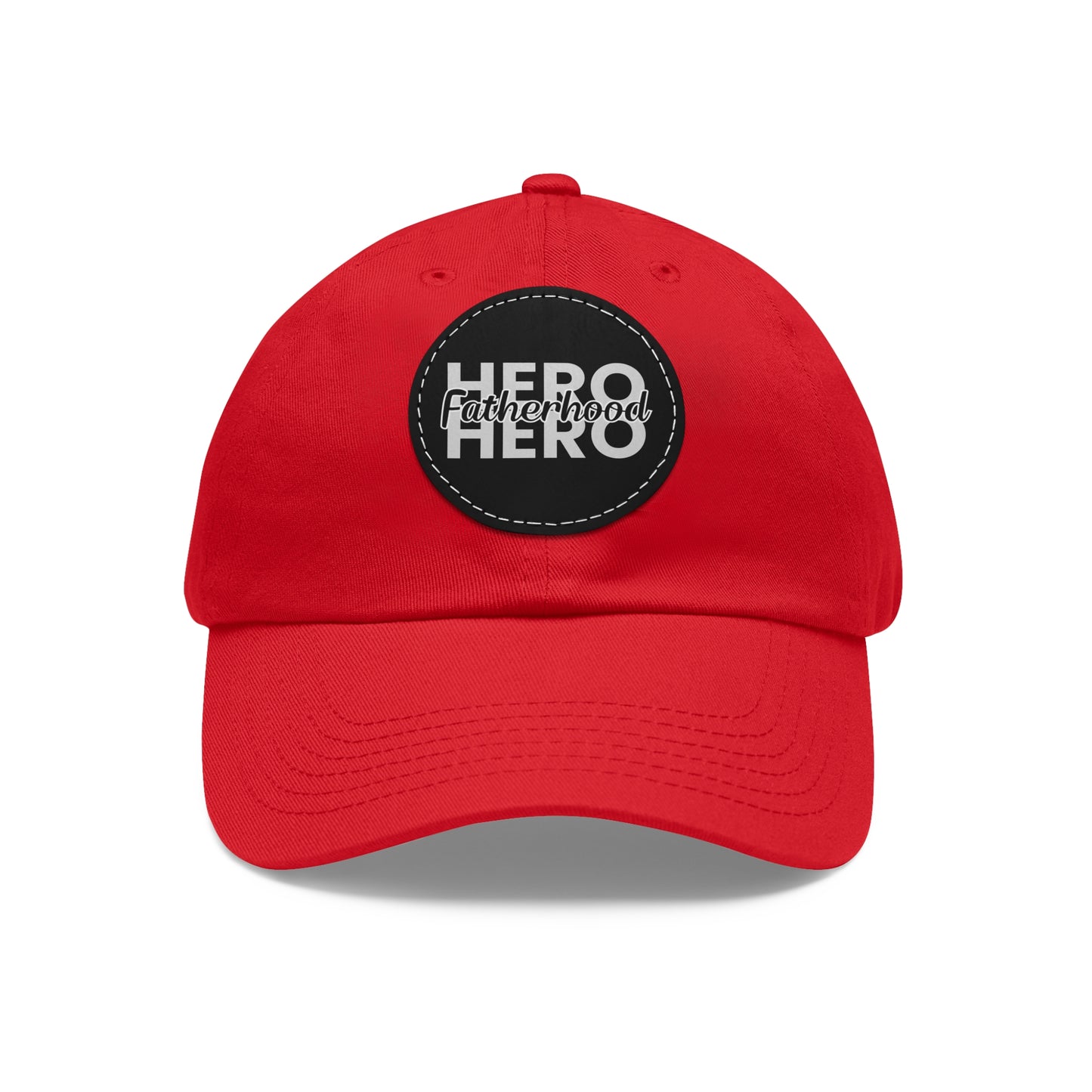 Fatherhood Hero Hat with Leather Patch (Round)