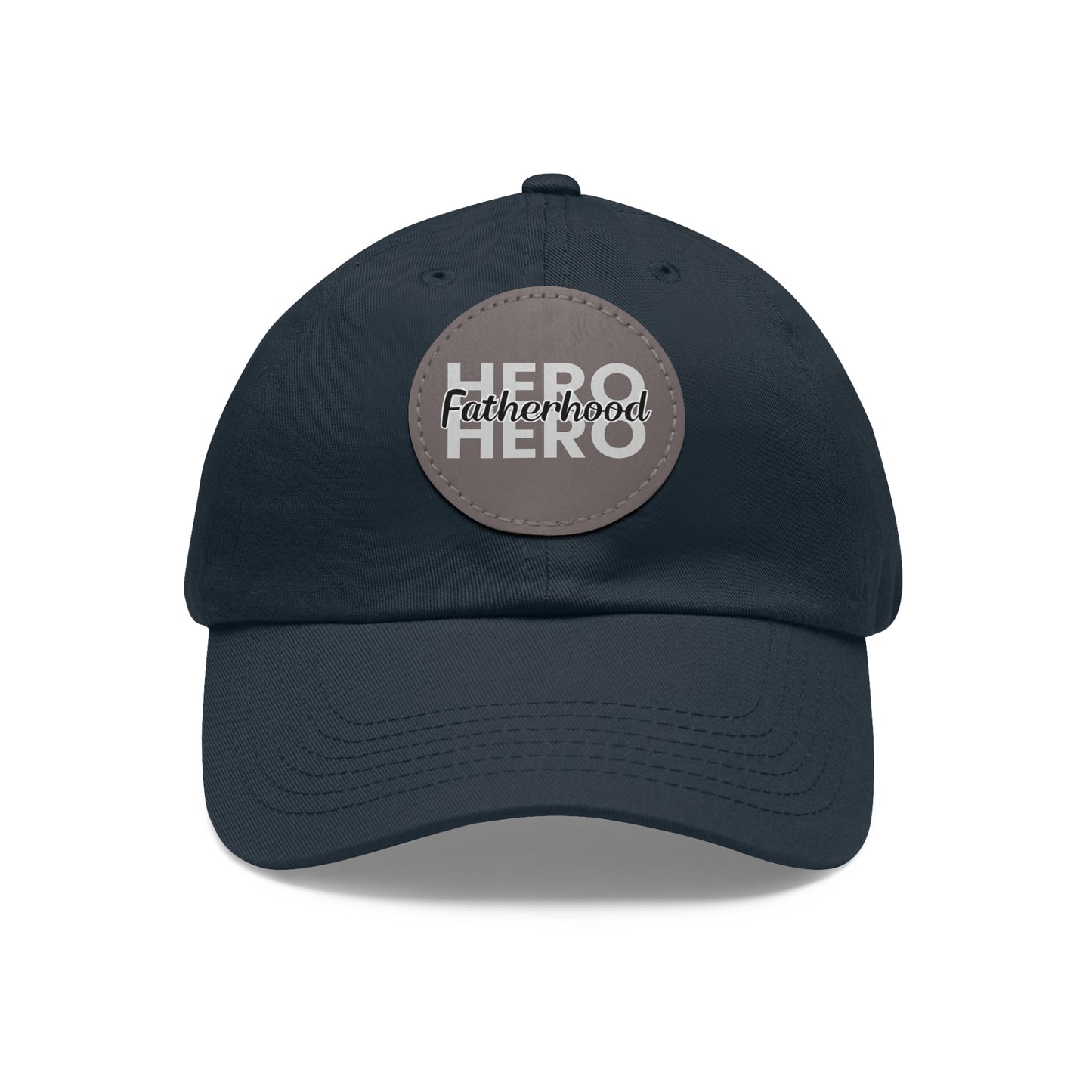 Fatherhood Hero Hat with Leather Patch (Round)