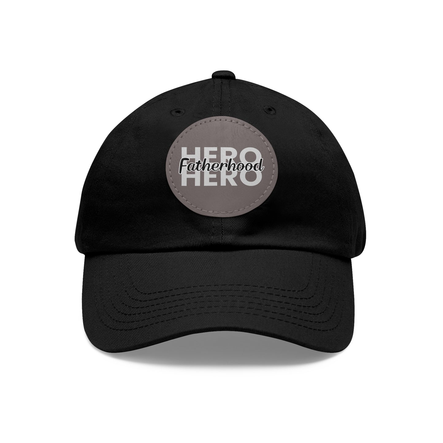 Fatherhood Hero Hat with Leather Patch (Round)