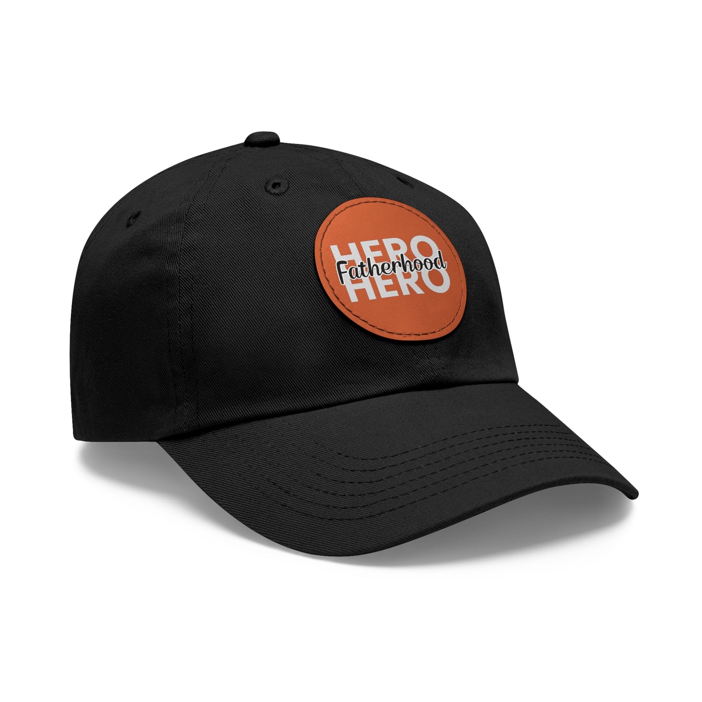 Fatherhood Hero Hat with Leather Patch (Round)