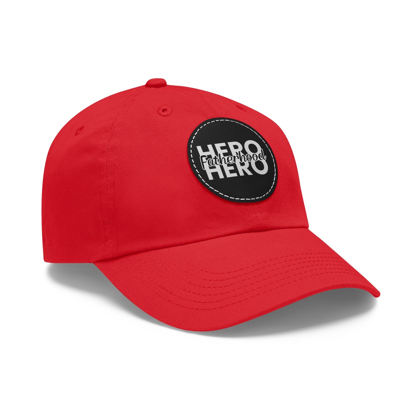 Fatherhood Hero Hat with Leather Patch (Round)