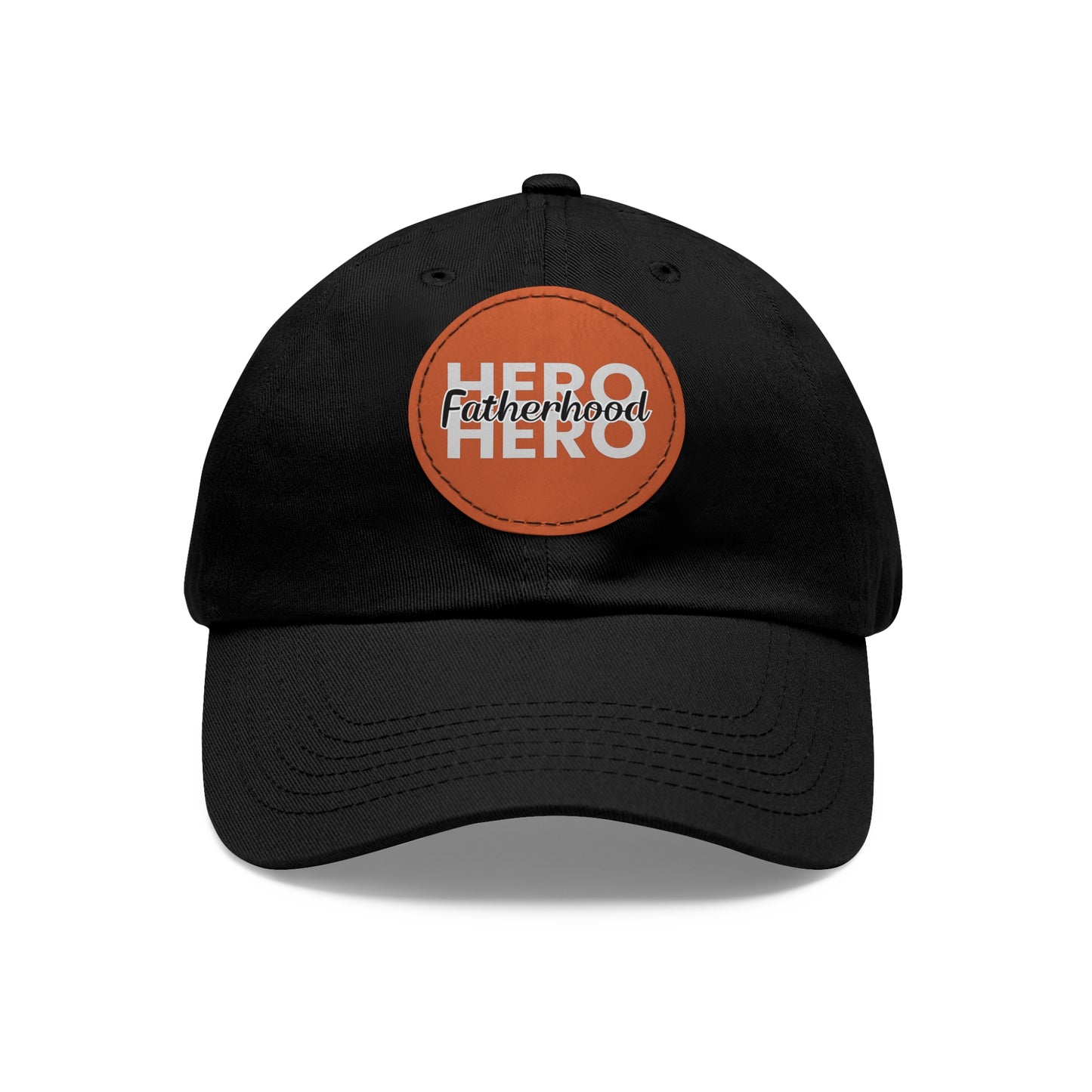 Fatherhood Hero Hat with Leather Patch (Round)