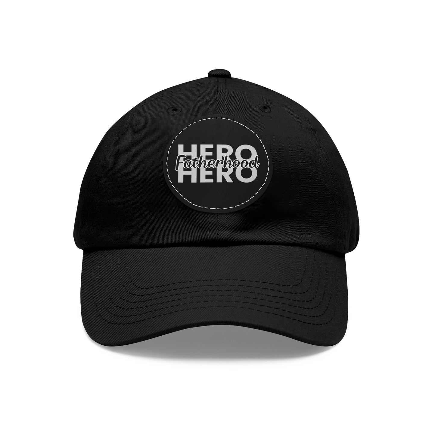 Fatherhood Hero Hat with Leather Patch (Round)