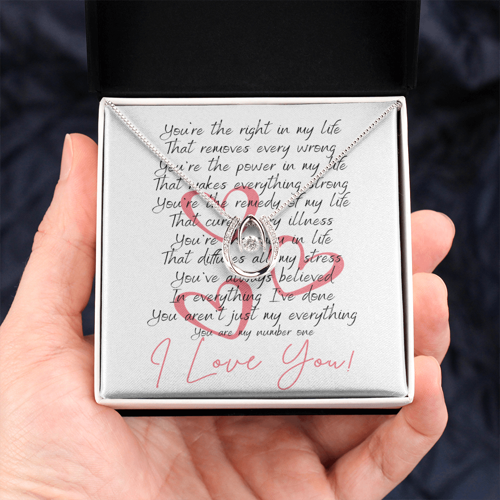Lucky In Love Necklace with Romantic Poem