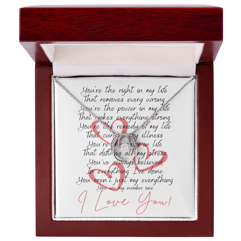 Lucky In Love Necklace with Romantic Poem